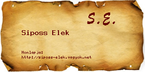 Siposs Elek névjegykártya